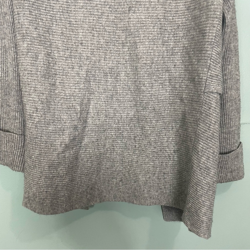 Vince Drape Front Wool Cashmere Cardigan Open Front‎ Gray Women Small Ribbed - Picture 10 of 11